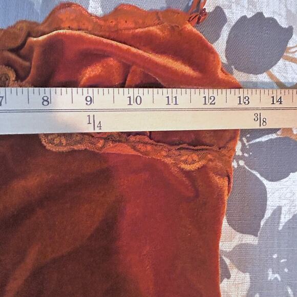 Y2K Style Velvet Lace Trim Cami Woodland Dark Fairy Whimsygoth Boho Festival SM - Picture 4 of 6